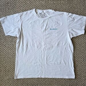 Columbia White T-Shirt with Teal Logo